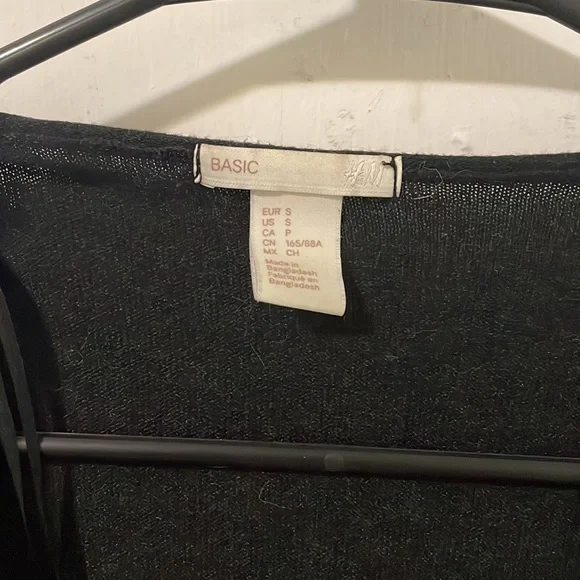 H&M basics open cardigan, hits at knees, black - Picture 3 of 3